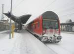 Hier ein RE3 von Schwedt/Oder nach W�nsdorf-Waldstadt, bei der Ausfahrt ...