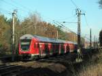 RE 2 nach Cottbus im schon winterlichen erscheinenden Bestensee.  ...