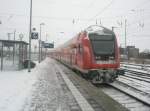 Hier ein RE3 von Elsterwerda nach Stralsund, bei der Ausfahrt ...
