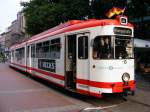 Ein ehemaliger DUEWAG-GT8 der Dortmunder Stadtwerke steht als Teil eines ...