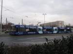 dresden-niederflurwagen-haltestellen-strecken DVB. Nr.2719 'Euro Eyes' am 30.12.'09 nahe der Haltestelle Pirnaischer Platz
