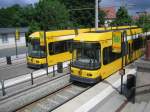 Wagen 2582 und 2587 an der Endstation Cosch�tz am 21.06.2010. ...