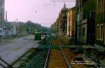 dresden-niederflurwagen-haltestellen-strecken Deutschland - Dresden - Baustelle Gro�enhainer Stra�e, 1991