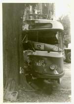 Entgleisung auf dem Westentring 1986. Ausl�ser war ein Bolzen in ...