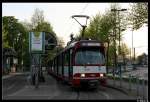 dusseldorf Endstelle Eller Vennhauser Allee mit zwei GT8SU auf der U75 nach Neuss Hbf am 24.04.10