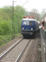 E 18 E 18 047 auf der Parallelfahrt mit BR 41 360 und BR 50 3610 von Bebra nach Sontra