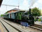 e-3-3 Hist.Seetal - Dampflok E 3/3 * BEINWIL * mit Personextrazug nach Bremgarten West im Bahnhof Wohlen am 29.05.2010