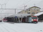 RhB - Bahnhof Samedan mit der Ge 4/4 621 vor ...