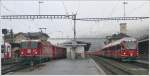 Leerzug mit Ge 4/4 II 631 Untervaz verl�sst St.Moritz. Daneben ...