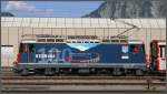 e-loks-ge-4-4-ii Ge 4/4 II 619 'Samedan' in Landquart, die auf das 100j�hrige Jubil�um der Berninabahn aufmerksam macht. (28.06.2010)