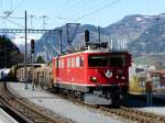 e-loks-ge-6-6-ii RhB - Ge 6/6  701 vor G�terzug bei der einfahrt in Thusis am 07.04.2010 um 17.13 Uhr