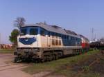 BR 232 037-2 steht am 25.04.2010 im RAW Cottbus.  ...