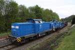 Eisenbahnmuseum Schwarzenberg Die Blaue-Fraktion macht sich bereit f�r die Lokpaarade der Schwarzenberger Eisenbahntage (16.05.2010). Von links nach rechts 293 016-3, 363 006-6 und 102 082-5.