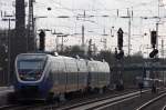 essen VT740 und VTxxx der Nord-West-Bahn als NWB37422 nach Borken bei der Ausfahrt in Essen 10.4.10