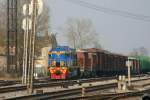 Privatlok AS Kunda Trans TEM 18054 hier bei Verschubarbeiten
im Bahnhof Rakvere am 3.5.2006.