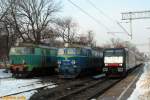 ET22 ET22-1053, ET22-583 und E 189-457 'MRCEdispolok-Przewozy Regionalne' mit Inter-Regio-zug aus Warszawa Wschodnia, Poznań Gł�wny, 18.02.2010