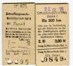 Zwei verschiedene Schnellzugzuschlagskarten, Ausgabeort: ...  Ulli Uhlig 27.09.2011