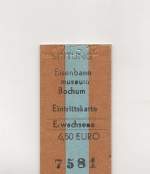 Eintrittskarte Eisenbahnmuseum Bochum vom ...  Andreas Strobel 01.06.2012