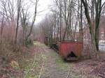 Verschiedene waggons auf Feldbahnmuseum Lengerich am 2-2-2008.  ...