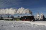 Die 99 771 hat am 13.01.2010 den Bahnhof Kretscham-Rothensehma in ...