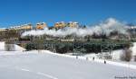 Fichtelbergbahn Mit SDG 1003 dampft 99 771 am 31.01.2010 �ber das H�ttenbachviadukt in Oberwiesenthal.