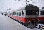 Finnish unit VR Sm1, Eioc driving trailer No. 6248, Helsinki Central Station, Line U waiting for departure to Kirkkonummi, 08 Feb 2012.