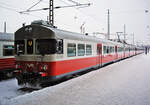 Finnish unit VR Sm2, Eioc driving trailer No. 6299, Helsinki Central Station, Line U waiting for departure to Kirkkonummi, 08 Feb 2012.