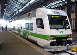 Finnish unit VR Sm4, No. 6427, Helsinki Central Station, Line H waiting for departure to Riihimäki, 11 Feb 2012.