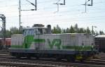 Eine Diesellok  Dr 16   2805 im Rangierbetrieb auf dem Bahnhof von Kokkolan am 17.06.2012