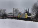 Die ES 64 F4-091 am 16.01.2010 mit einem Brenner EC ...