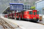 FO Furka-Oberalp-Bahn Der Regionalzug nach Andermatt steht in Brig abfahrtbereit; 20.04.2010