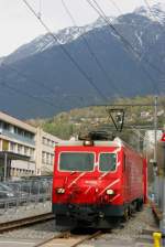 Der Glacier-Express erreicht nach der Fahrt durch das obere Rhonetal ...
