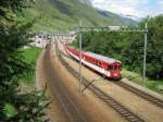 R 551 bei Ausfahrt in Realp, 21.07.2009.  ...