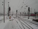 Das Gleisvorfeld in Frankfurt am Main Hbf am 10.01.10  ...