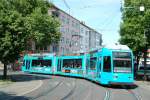 frankfurt-main VGF Wagen 024 nach Offenbach mit der Linie 16 am S�d Bf in Frankfurt.
Juli 2006