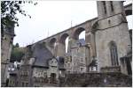 Der 62m hohe Viaduc de Morlaix berragt selbst die Kirche der darunterliegenden Stadt.