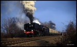 SNCF 241 A 65 fährt mit dem Sonderzug nach Wernigerode am 16.11.1997 um 15.20 Uhr aus dem Bahnhof Ströbeck ab.