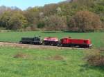 Chemin de Fer  Vapeur des 3 Valles.
Lok BB63123 + Lok BB63149 (ex-SNCF).
Treignes - 15-04-2007