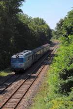 Lok 567464 mit TER-Einheit 235, Strasbourg-Lauterbourg bei Munchhausen. 18.08.2009