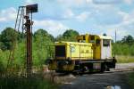 Diese kleine Rangierlok (Hersteller Decauville, Frankreich) stand im alten Bahnhof von Raeren am 05/07/2009.