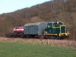 Y 6502 mit ein kleine Gterzug zwischen Vierves und Olloy - 10-03-2007