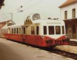 Für das schwache Verkehrsaufkommen zwischen Pontarlier und Frasne genügte am 8. August 1981 für den 12h10 Regionalzug ein  Picasso -Dieseltriebwagen. 