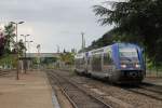 73576 und 73626 mit TER 870161 Brive la Gaillarde-Rodez auf Bahnhof Saint Denis près Martel am 29-6-2014.