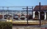 Blick in das Depot Hendaye mit einer BB 8600, zwei BB 9300 und einer BB 64000 (April 1986)