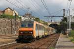 26050 mit IC 3690 Toulouse Matabiau-Paris Austerlitz auf Bahnhof Gourdon am 2-7-2014.