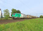 Mommenheim - 14. April 2024 : Lok 27097 und die 26234 im schlepp mit einem langen Getreidezug nach Gevrey.