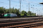 Am 14.06.2015 fuhr AKIEM/CFL Cargo S.A. BB 37044 mit einem Rungenzug, der mit Stahlprodukten beladen war, durch Koblenz Lützel in Richtung Mosel. (Fotografiert vom Gelände des DB Museums)