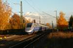 TGV 9581 (Frankfurt- Marseille-St-Charles) mit +10 bei der Durchfahrt von Kork.