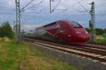 Un peu francais en Kleinenbroich....:-) Thalys 4345 durchfährt als Umleiter gerade die westliche Bahnhofsausfahrt von Kleinenbroich in Richtung Paris.