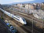 TGV POS als TGV 9210 Zrich - Paris bei Durchfahrt durch Colmar in Richtung Strasbourg; 26.03.2009
